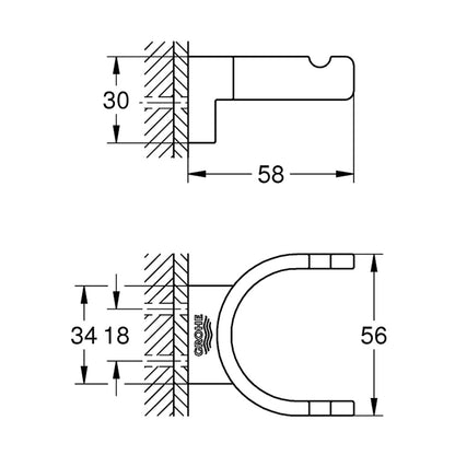 Grohe Selection Double Hook in Supersteel Finish