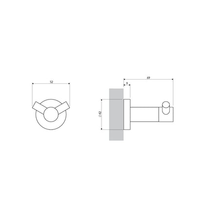 Двоен закачалка Omnires Modern Project с лъскаво златно покритие