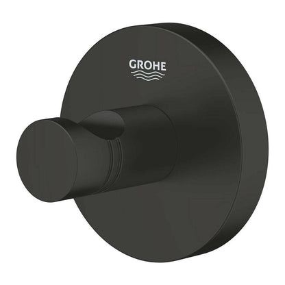 Matte black coat rack Grohe Essentials