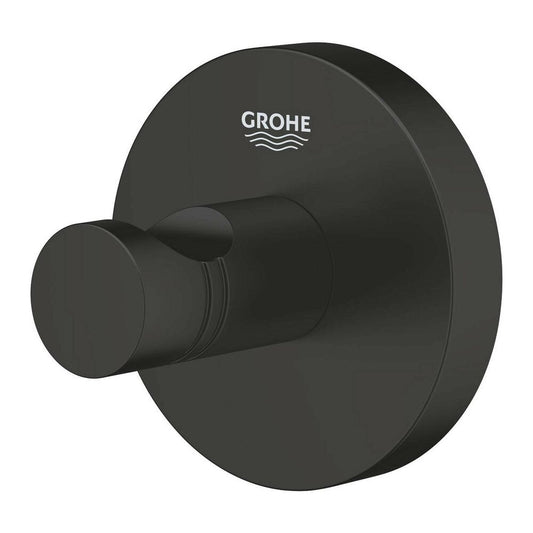 Matte black coat rack Grohe Essentials