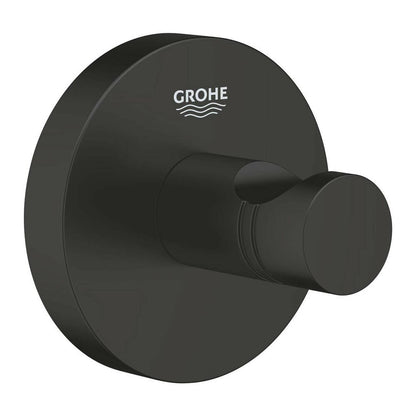 Matte black coat rack Grohe Essentials