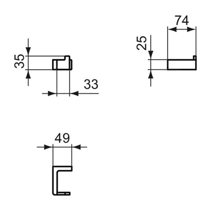 Квадратен закачалка Ideal Standard Atelier Conca аскетично злато
