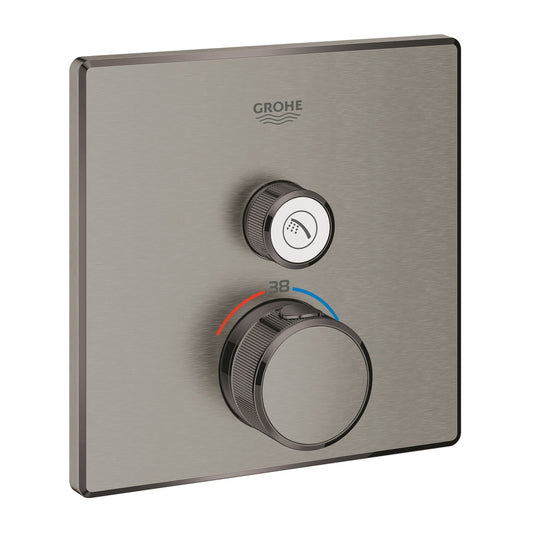Grohe Grohtherm SmartControl Concealed Shower Valve with Thermostat for 1 Outlet in Brushed Hard Graphite