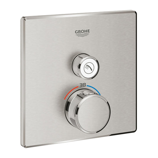 Grohe Grohtherm SmartControl Concealed Thermostatic Shower Valve for 1 Outlet Brushed Supersteel