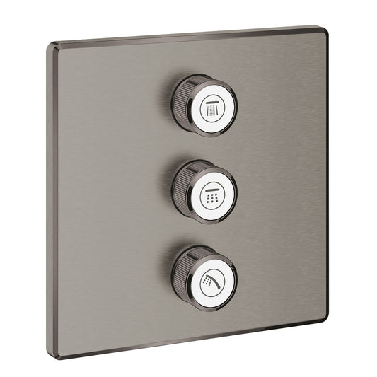 Grohe Grohtherm SmartControl Concealed Shower Valve for 3 Outlets in Hard Graphite