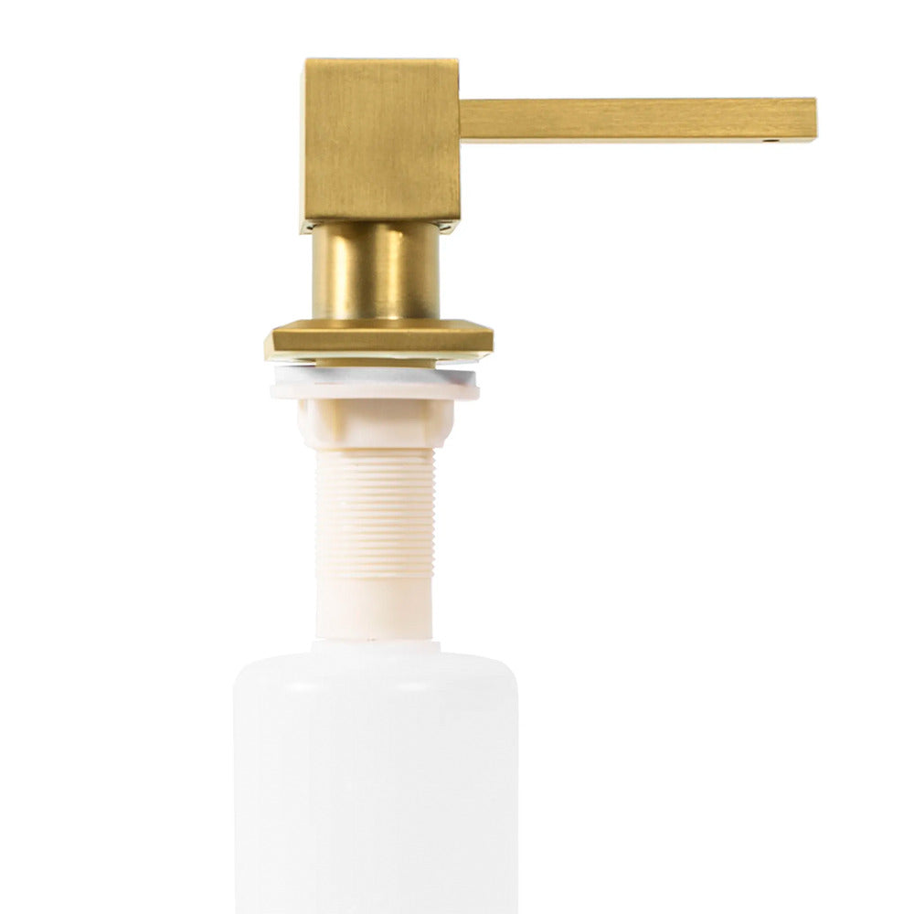 Rea Square Detergent Dispenser 330 ml Gold Plated Finish
