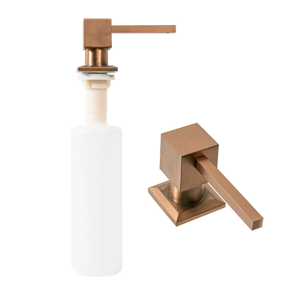 Rea Square 330 ml Detergent Dispenser Brushed Copper Finish