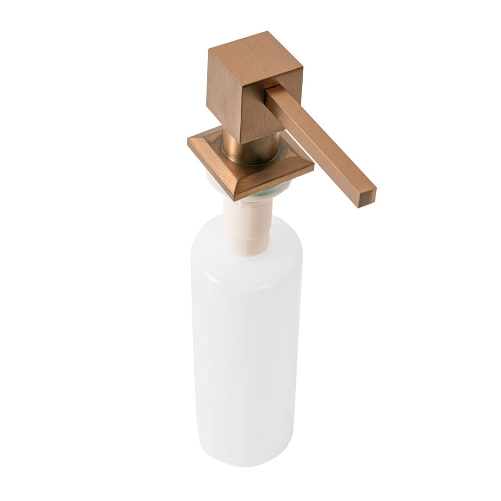 Rea Square 330 ml Detergent Dispenser Brushed Copper Finish