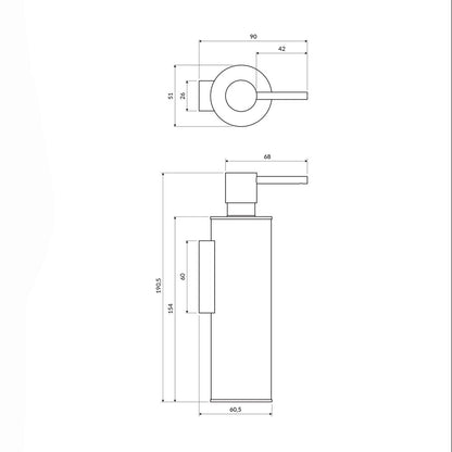Дозатор за сапун Omnires Modern Project антрацитова санитария 150 ml