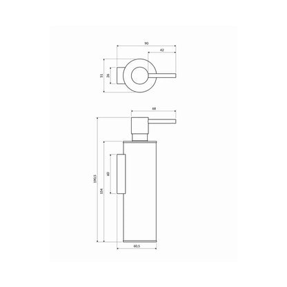 Omnires Modern Project Graphite Soap Dispenser
