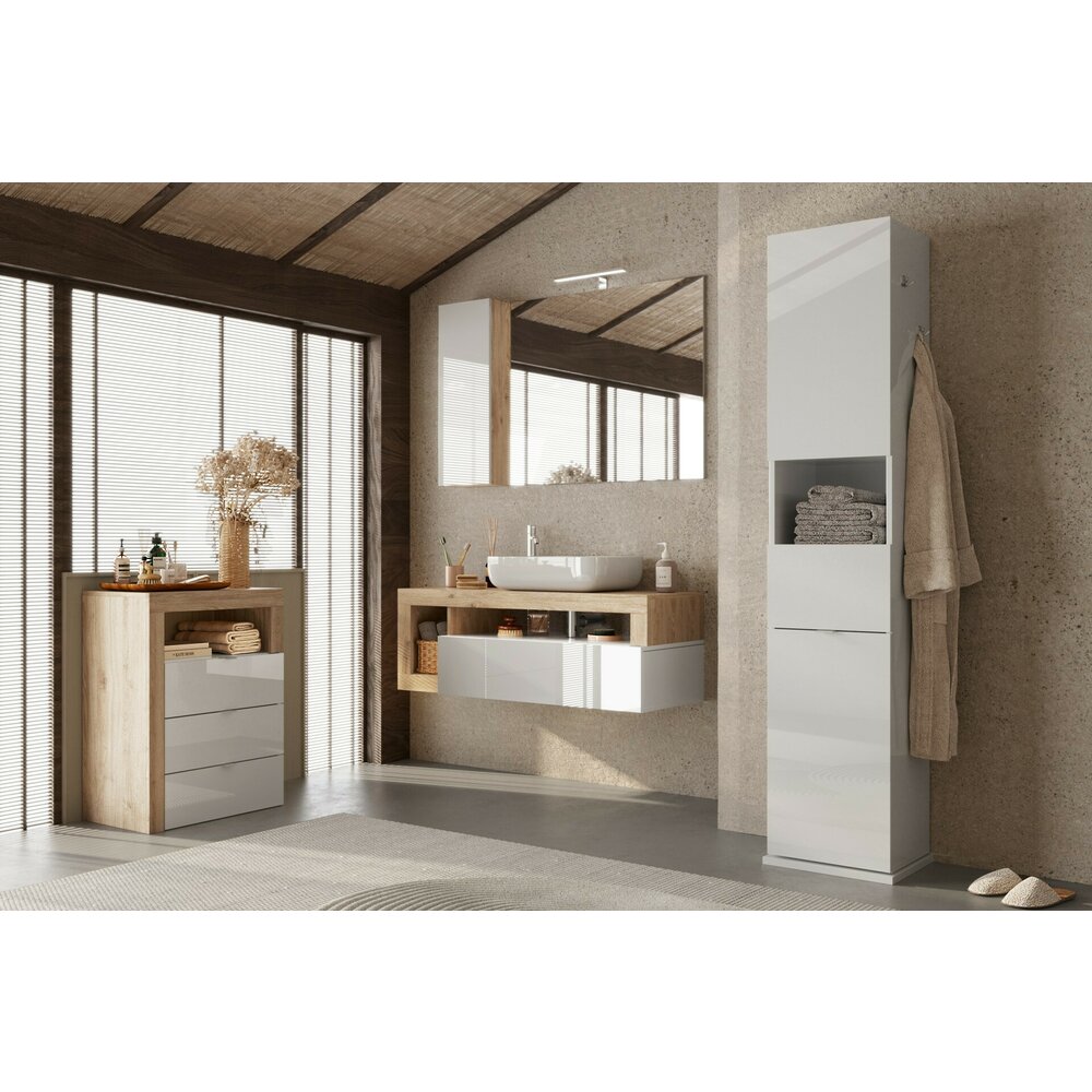 Баня шкаф бял/кафяв LC Mobili Italia Hamburg 64x78 см