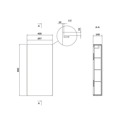 Cersanit Larga White Wall-Mounted Bathroom Cabinet with Door 40 cm
