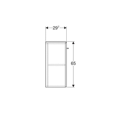 Wall-Mounted Bathroom Cabinet for Geberit Selnova Square Washbasin Walnut 1 Door 33 cm
