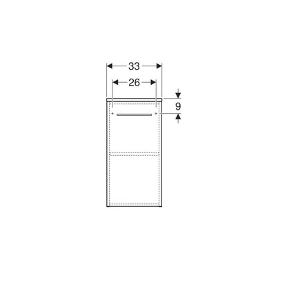 Wall-Mounted Bathroom Cabinet for Geberit Selnova Square Washbasin Walnut 1 Door 33 cm
