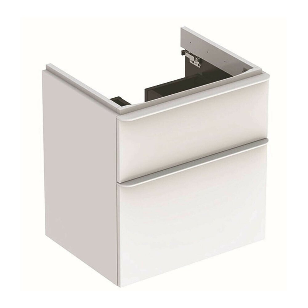 Geberit Smyle Square Base Cabinet for Wall-Mounted Washbasin, 2 Drawers, 59 cm