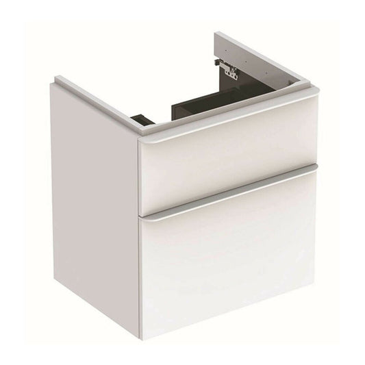 Geberit Smyle Square Base Cabinet for Wall-Mounted Washbasin, 2 Drawers, 59 cm