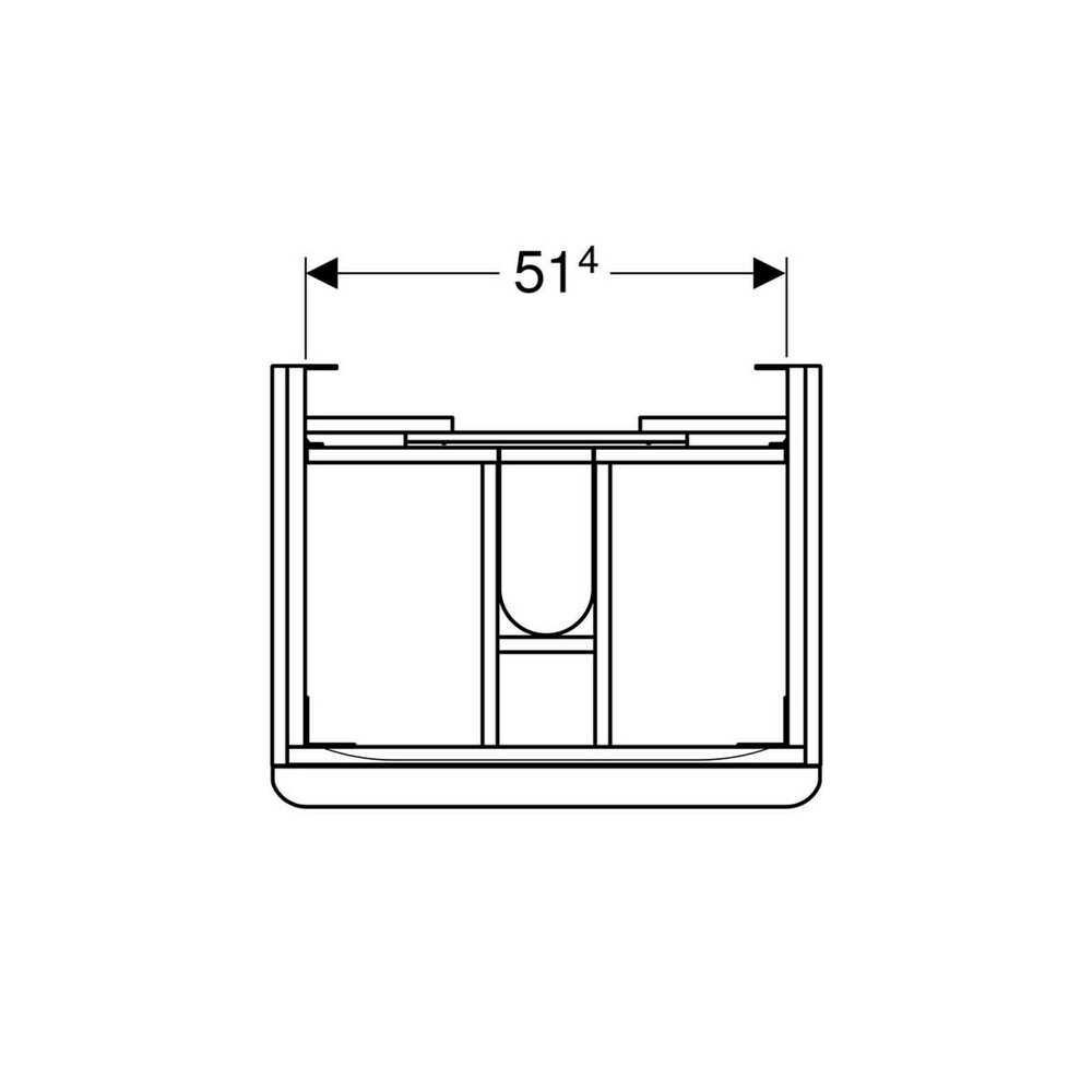 Geberit Smyle Square Base Cabinet for Wall-Mounted Washbasin, 2 Drawers, 59 cm