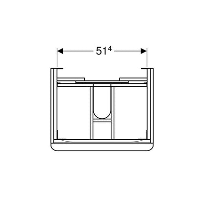 Geberit Smyle Square Base Cabinet for Wall-Mounted Washbasin, 2 Drawers, 59 cm