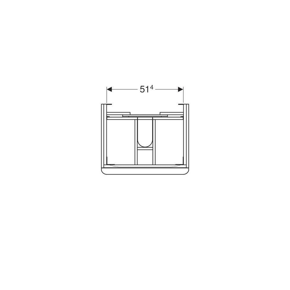 Долна шкаф за висяща мивка Geberit Smyle Square орех 2 чекмеджета 59 см