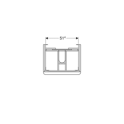 Долна шкаф за висяща мивка Geberit Smyle Square орех 2 чекмеджета 59 см