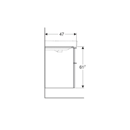 Долна шкаф за висяща мивка Geberit Smyle Square орех 2 чекмеджета 59 см