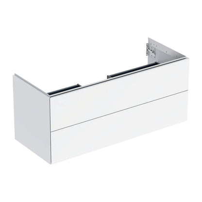 Geberit One Wall-Mounted Base Cabinet Glossy White 120 cm with 2 Drawers