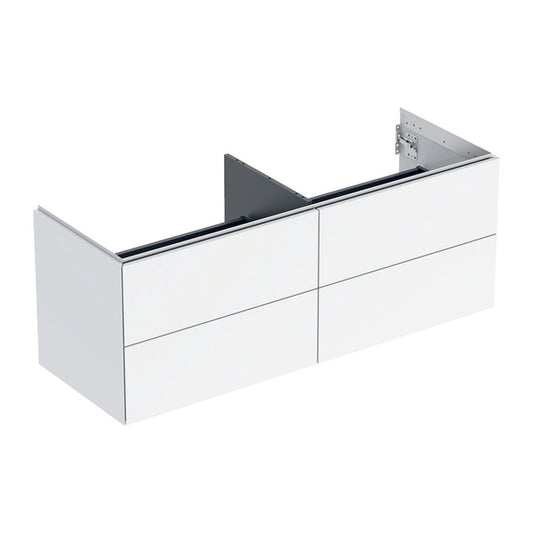 Geberit One Wall-Mounted Base Cabinet Glossy White 135 cm with 4 Drawers