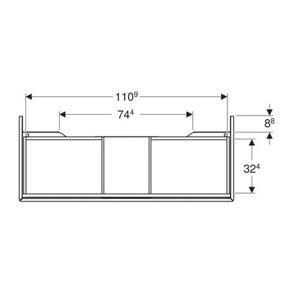 Суспендиран долен шкаф Geberit One бял мат 120 см