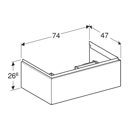 Geberit One Wall-Mounted Base Cabinet Matte White 75 cm