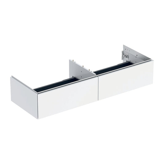 Geberit One Wall-Mounted Base Cabinet with 2 Drawers Glossy White 135 cm