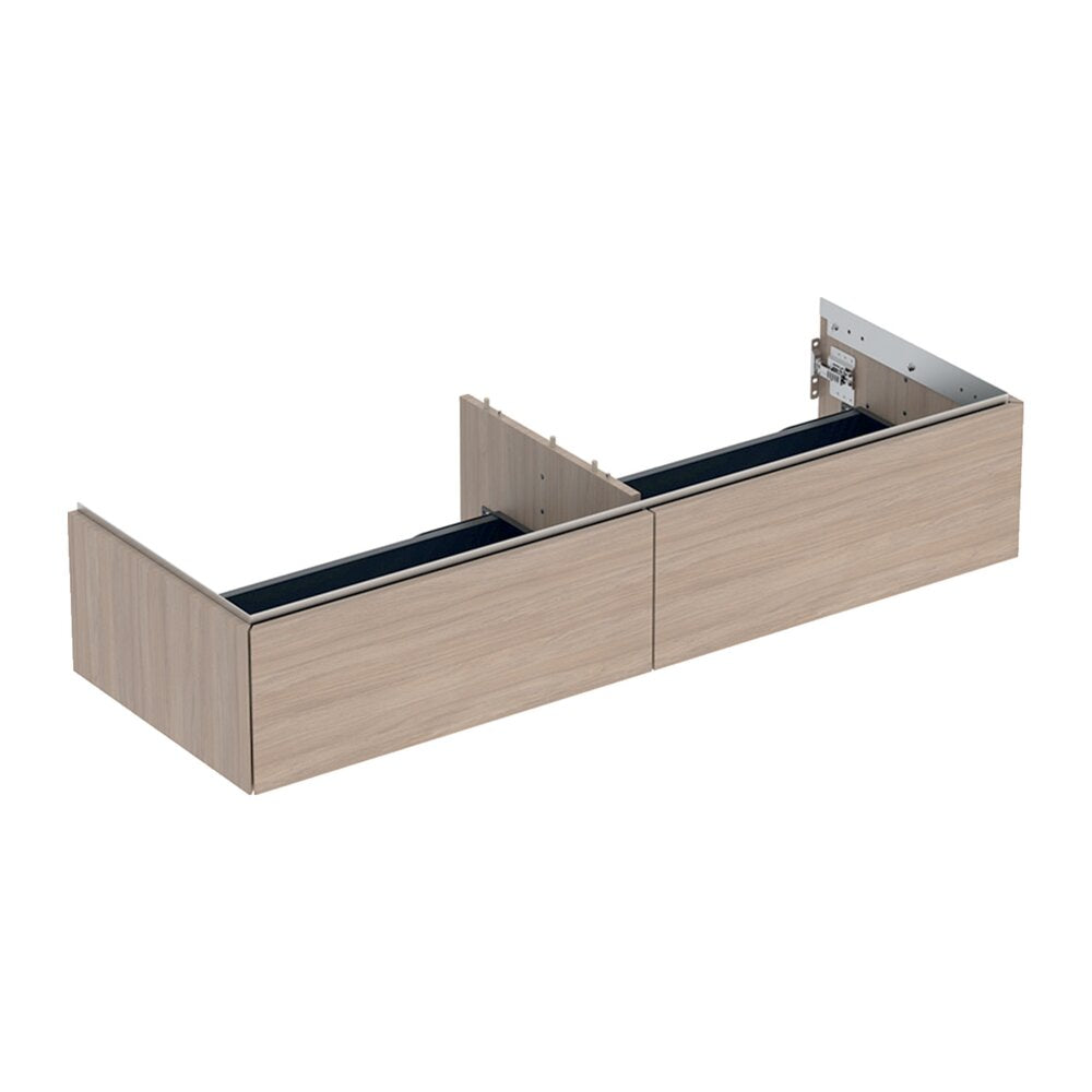 Суспендиран шкаф Geberit One с 2 чекмеджета, дъб бежов, 135 см