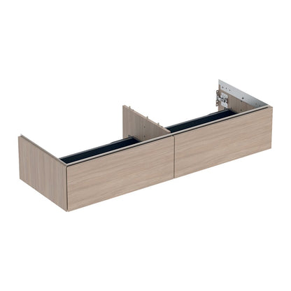 Суспендиран шкаф Geberit One с 2 чекмеджета, дъб бежов, 135 см