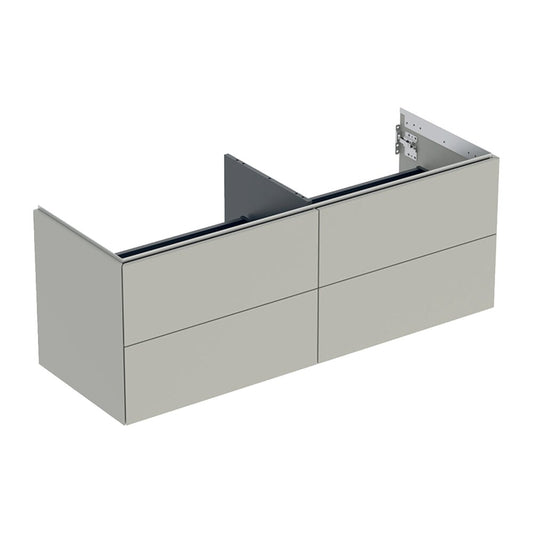 Geberit One Wall-Mounted Base Cabinet in Matte Greige 135 cm with 4 Drawers