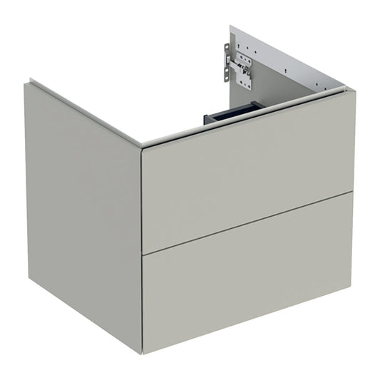 Geberit One Wall-Mounted Base Cabinet Greige Matte 60 cm with 2 Drawers