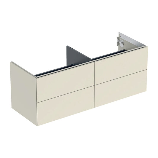 Geberit One Wall-Mounted Base Cabinet Sand Grey Gloss 135 cm with 4 Drawers