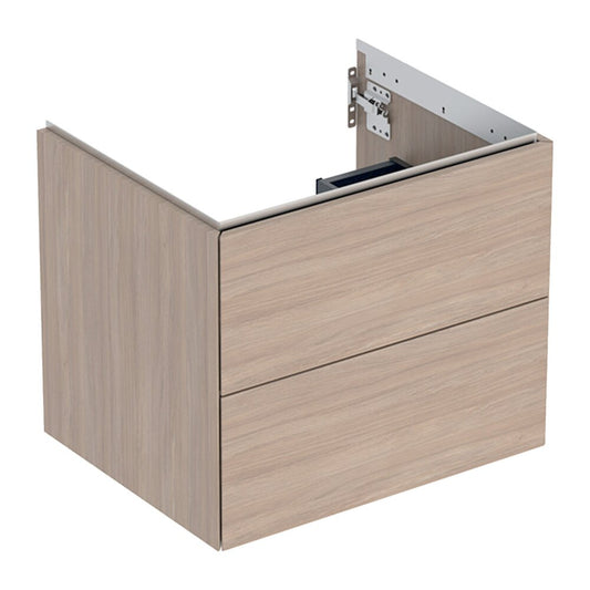 Geberit One Wall-Mounted Base Cabinet Oak Beige 60 cm with 2 Drawers