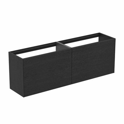 Wall-mounted base cabinet Ideal Standard Atelier Conca 2 drawers 160 cm dark oak finish