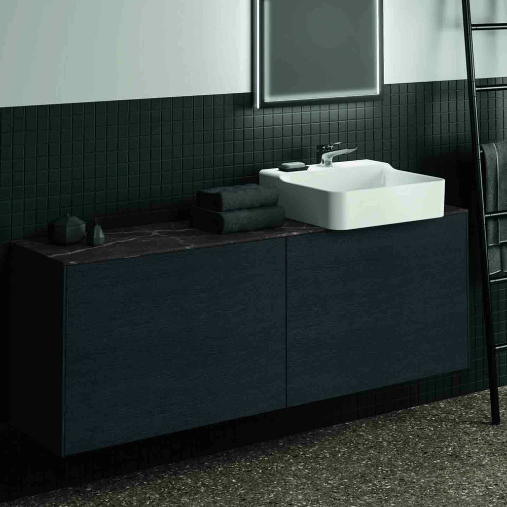 Wall-mounted base cabinet Ideal Standard Atelier Conca 2 drawers 160 cm dark oak finish
