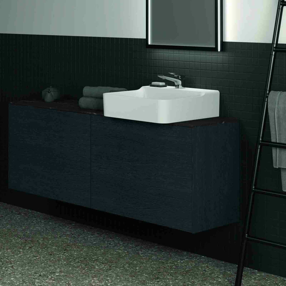 Wall-mounted base cabinet Ideal Standard Atelier Conca 2 drawers 160 cm dark oak finish