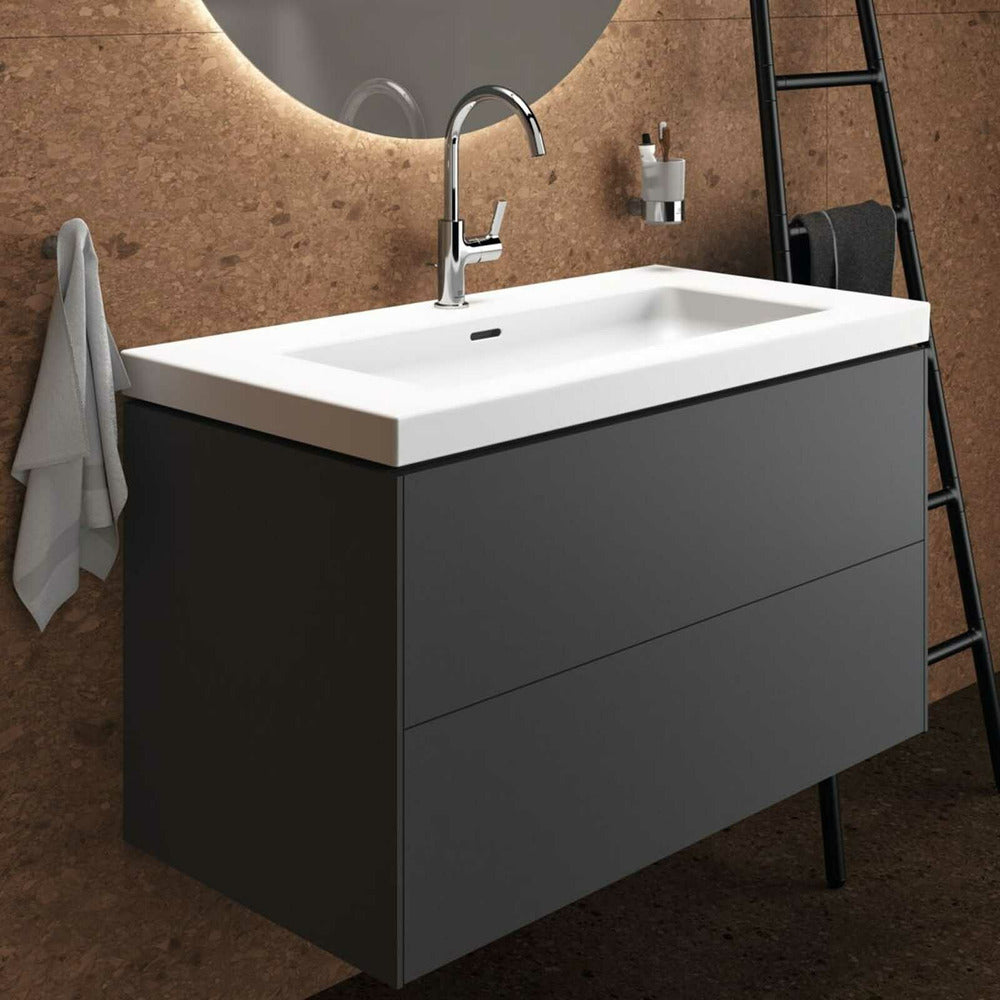 Долен шкаф за баня Ideal Standard Atelier Conca 2 чекмеджета антрацит мат 100 см