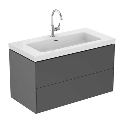 Долен шкаф за баня Ideal Standard Atelier Conca 2 чекмеджета антрацит мат 100 см