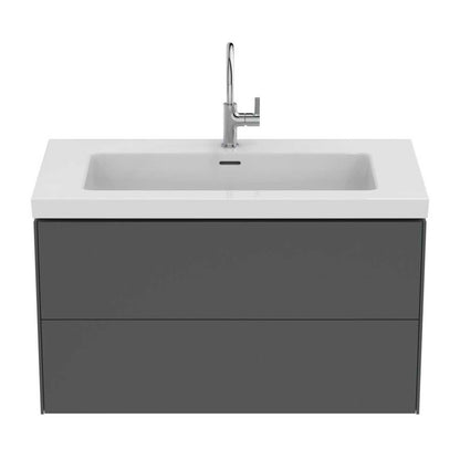 Долен шкаф за баня Ideal Standard Atelier Conca 2 чекмеджета антрацит мат 100 см
