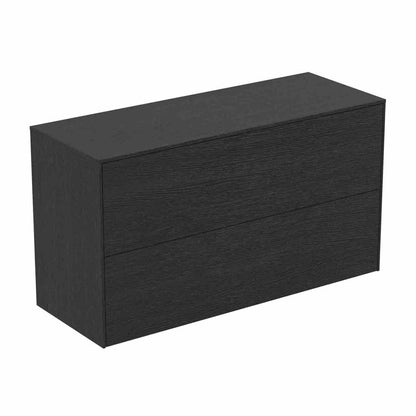 Долна стойка за монтаж Ideal Standard Atelier Conca 2 чекмеджета с плот 100 см, фино довършване дъб тъмен