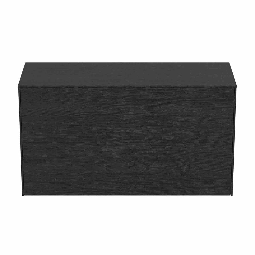 Долна стойка за монтаж Ideal Standard Atelier Conca 2 чекмеджета с плот 100 см, фино довършване дъб тъмен