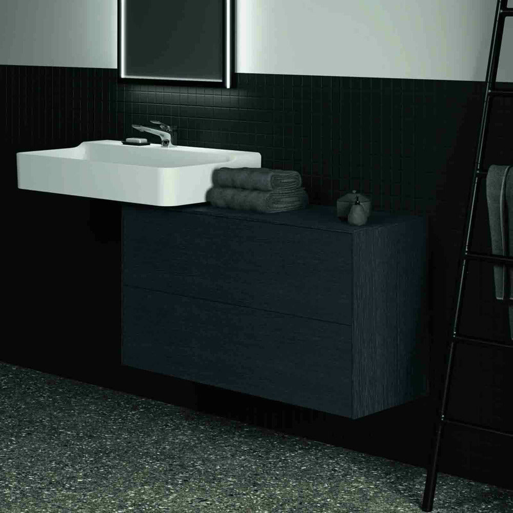 Долна стойка за монтаж Ideal Standard Atelier Conca 2 чекмеджета с плот 100 см, фино довършване дъб тъмен