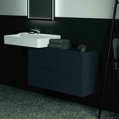 Долна стойка за монтаж Ideal Standard Atelier Conca 2 чекмеджета с плот 100 см, фино довършване дъб тъмен
