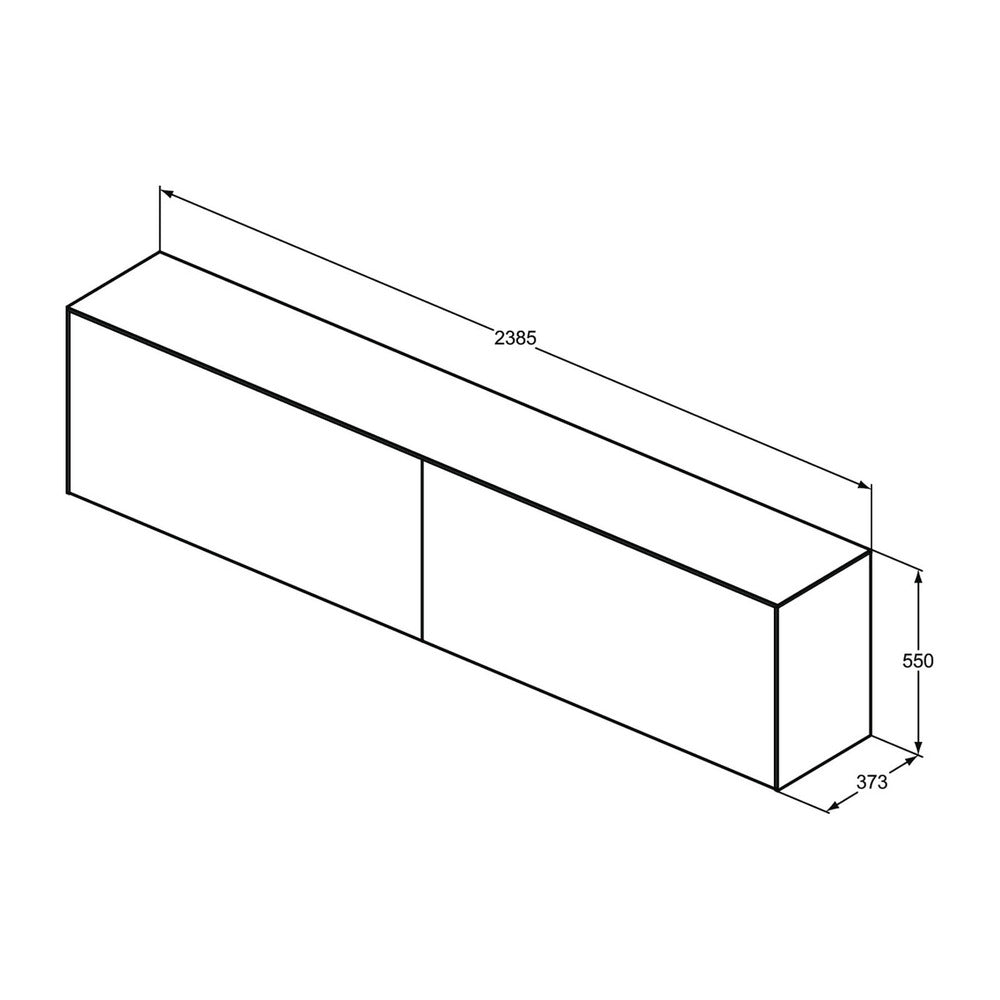 Ideal Standard Atelier Conca Wall-Hung Base Cabinet 2 Drawers with Top 240 cm Matte Anthracite