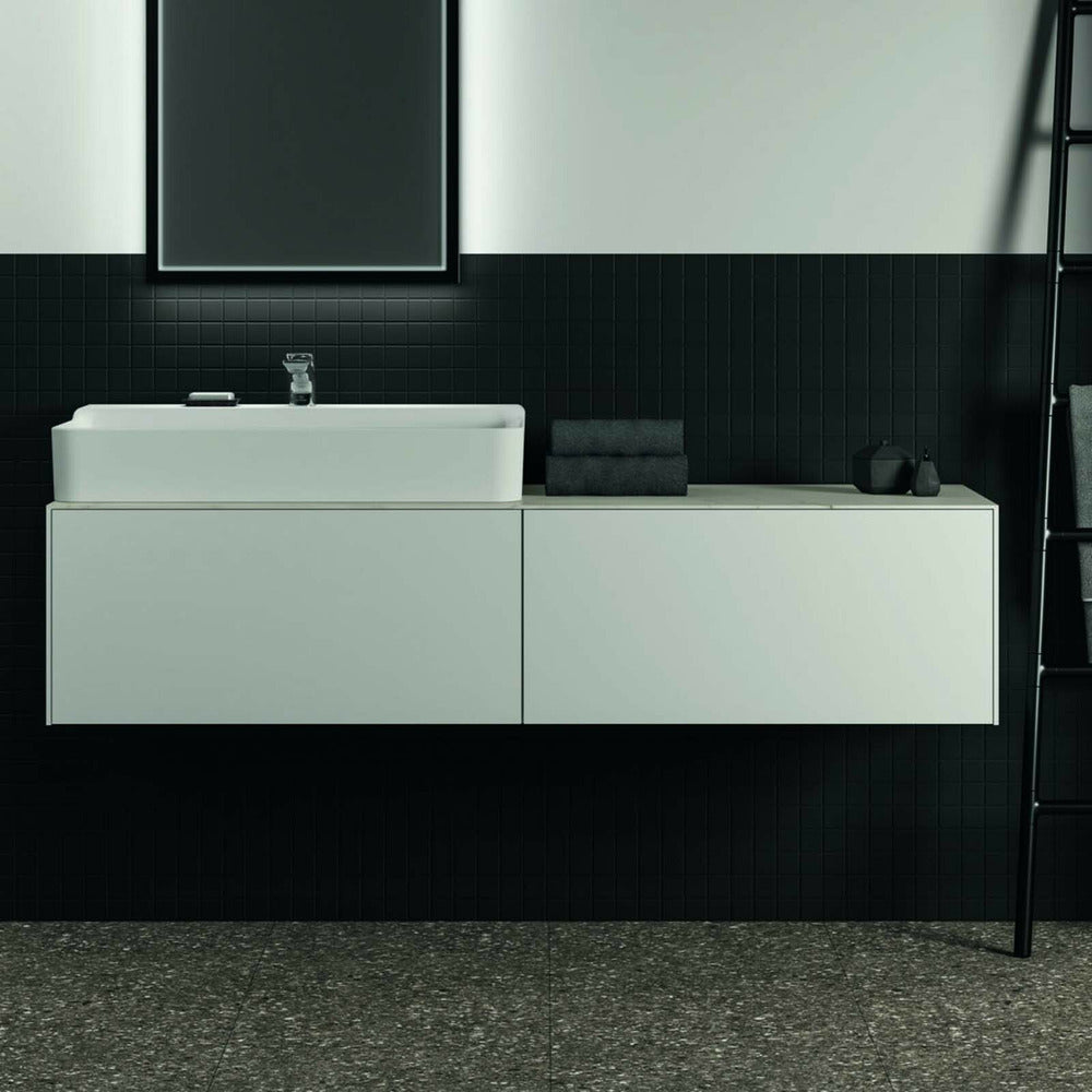 Suspended Base Cabinet Ideal Standard Atelier Conca Matte White 2 Drawers 160 cm