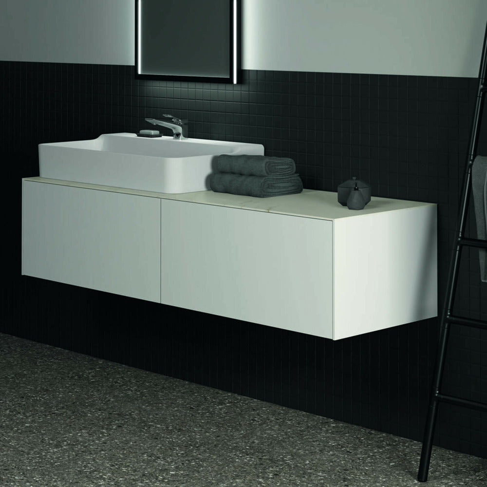 Suspended Base Cabinet Ideal Standard Atelier Conca Matte White 2 Drawers 160 cm