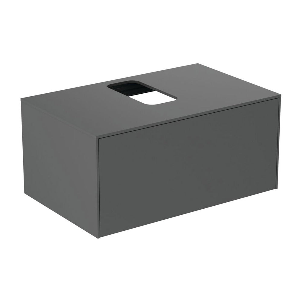 Ideal Standard Atelier Conca Wall-Mounted Base Cabinet Matte Anthracite 1 Drawer with Central Cutout Top 80 cm